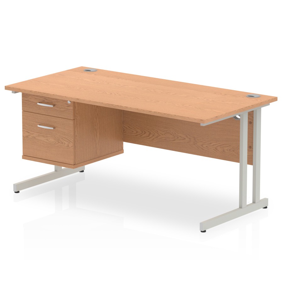 Rayleigh Cantilever Straight Desk with Fixed Pedestal